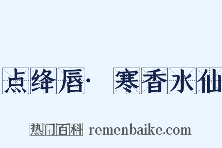 点绛唇·寒香水仙是什么意思的图片